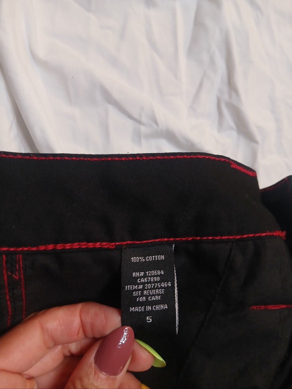 Black And Red Grommet Strap Carpenter Pants Size 5 - Picture 10 of 13